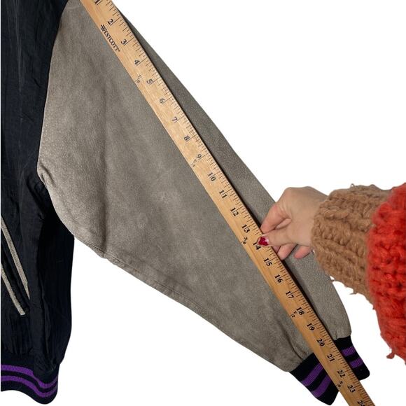 Converse Vintage 90s Mens S Magic Johnson Suede Bomber Jacket Varsity Lakers NBA - Picture 9 of 9